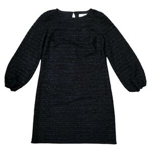 NWT SAIL TO SABLE Black Textured Long Sleeve Shift Dress SIZE 8